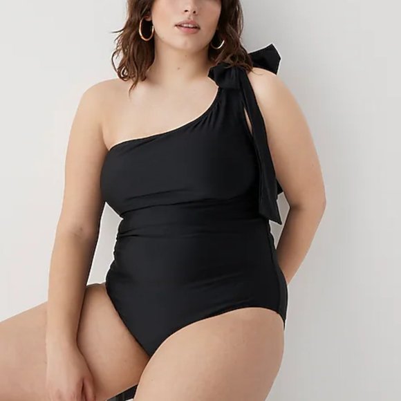 🥰 Bow one-shoulder one-piece BRIGHT CERISE 16 18 20 - Picture 2 of 5